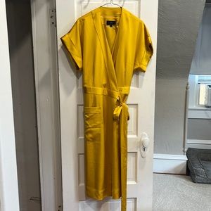 Gold/Yellow wrap dress with pockets from J Crew!